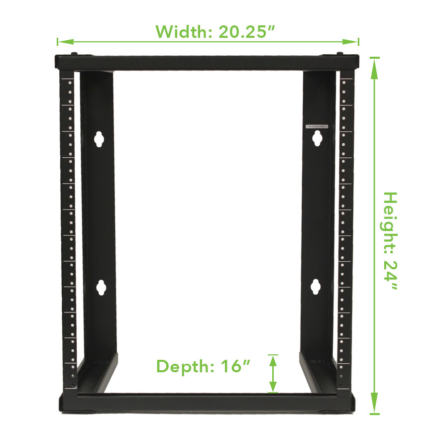 12U Wall Mount Open Frame 19" Server Equipment Rack Threaded 15 inch
